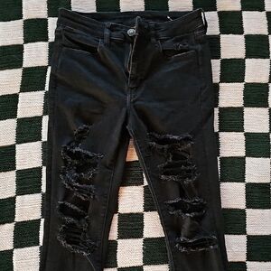 Distressed Black Jeans for Women